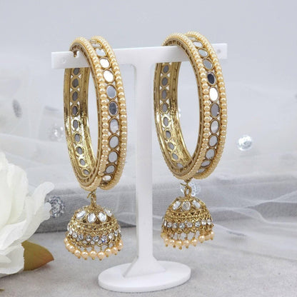 Mehar Mirror Jhumka Bangles - Fancy Fab Jewels