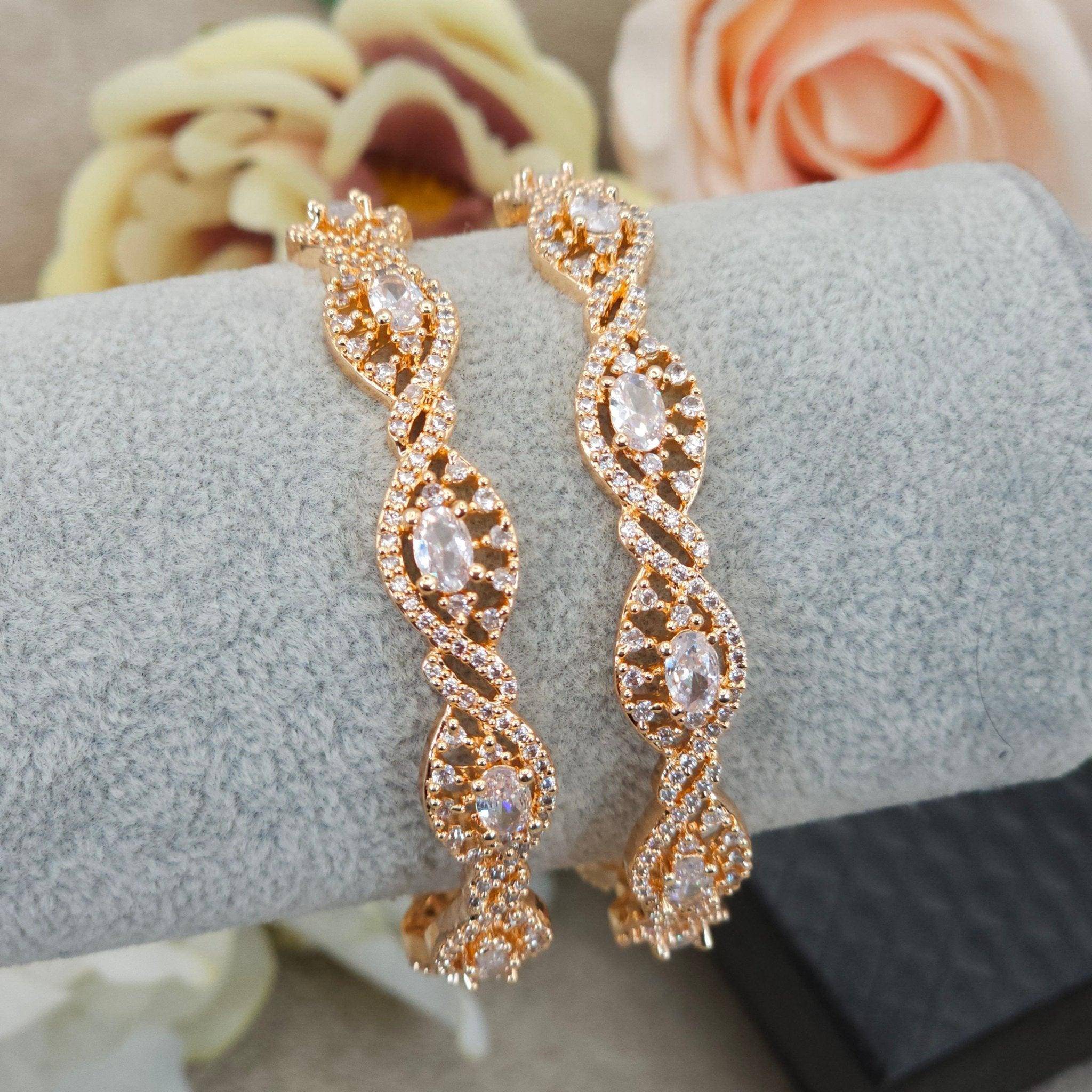 Pair of Rose Gold Bangles - Fancy Fab Jewels