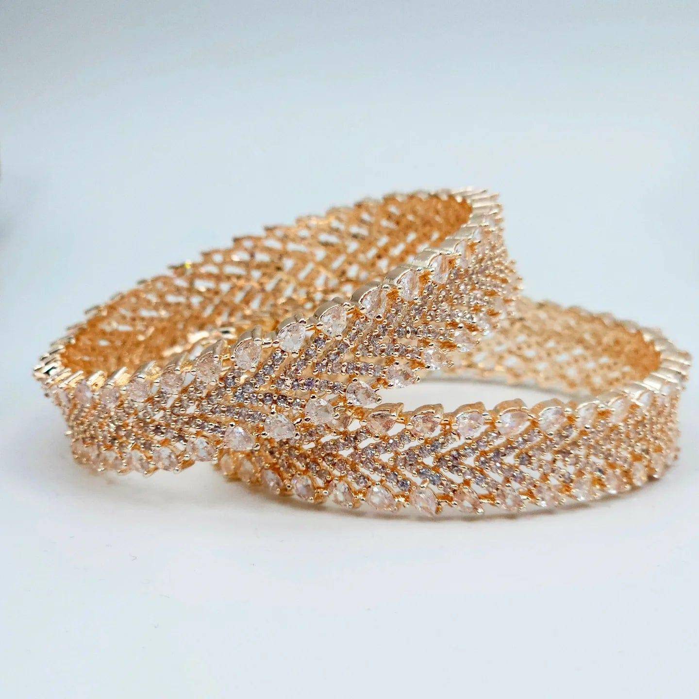 Pair of Rose Gold Bangles - Fancy Fab Jewels