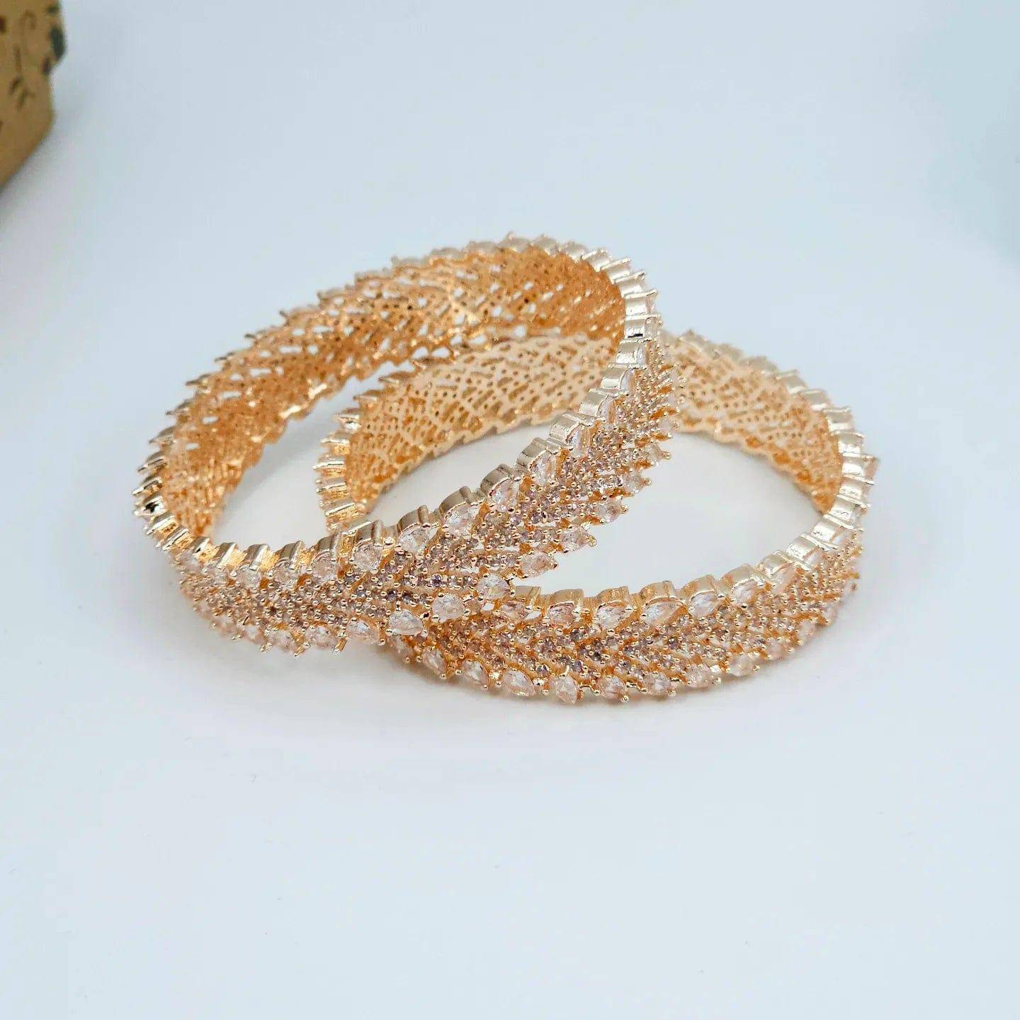 Pair of Rose Gold Bangles - Fancy Fab Jewels