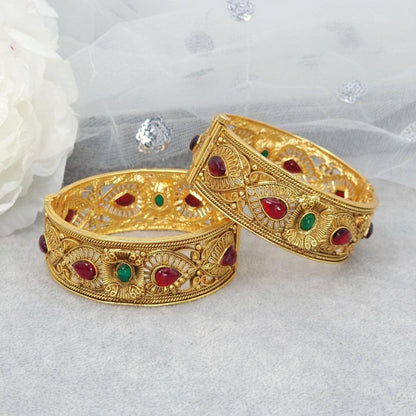 Rajvadi Patala Jadau Bangle Set - Fancy Fab Jewels