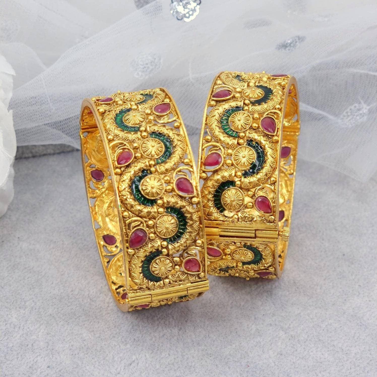 Rajvadi Patala Jadau Bangle Set - Fancy Fab Jewels