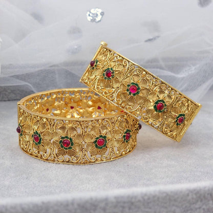 Rajvadi Patala Jadau Bangle Set - Fancy Fab Jewels