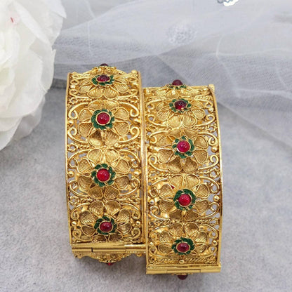 Rajvadi Patala Jadau Bangle Set - Fancy Fab Jewels