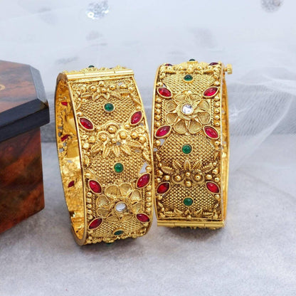 Rajvadi Patala Jadau Bangle Set - Fancy Fab Jewels