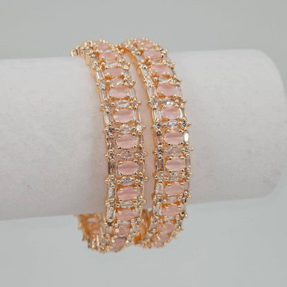 Rose Gold Pink Bangle Set - Fancy Fab Jewels