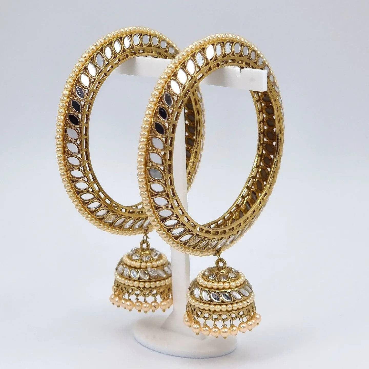 Amore Mirror Jhumka Bangles - Fancy Fab Jewels