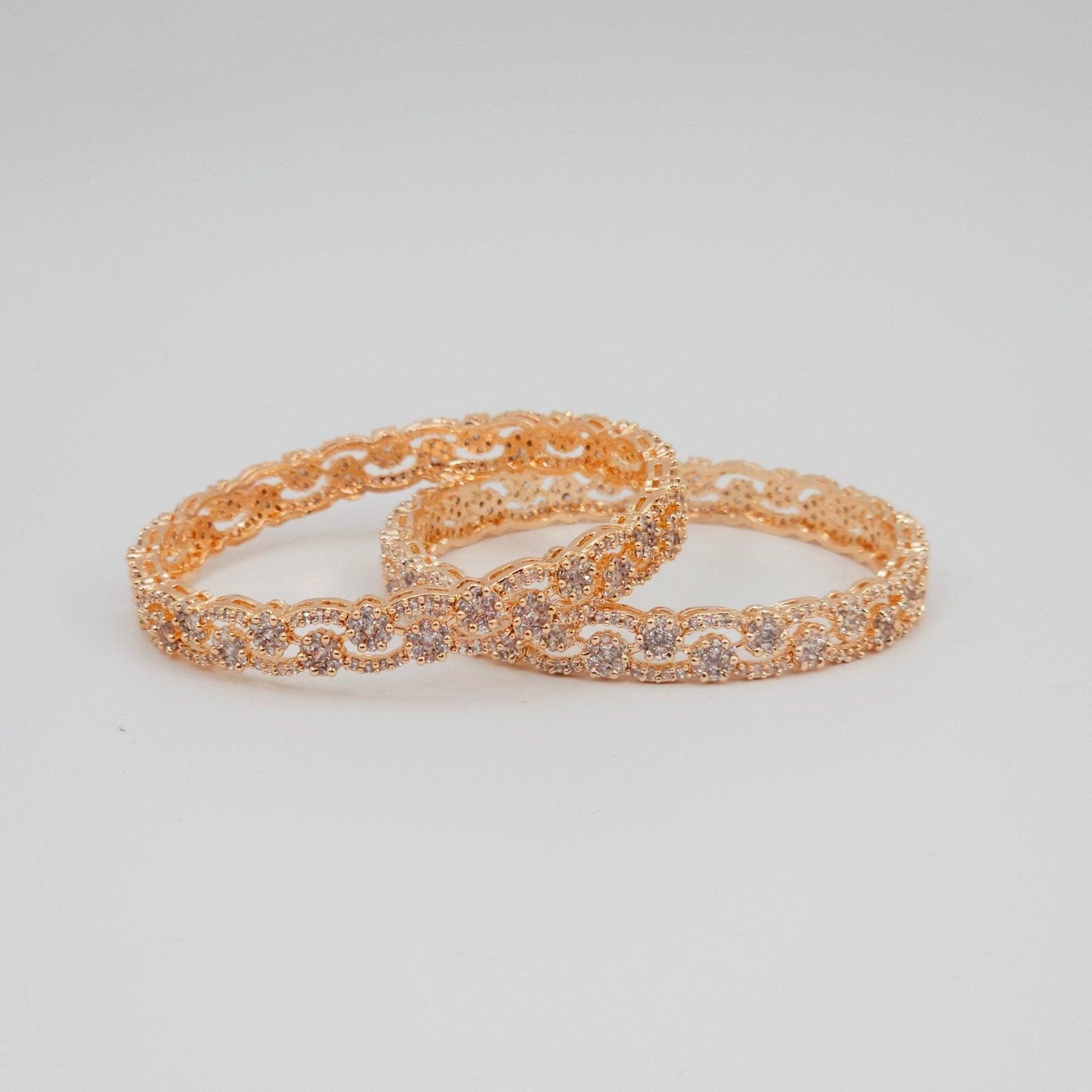 Pair of Rose Gold Bangles - Fancy Fab Jewels