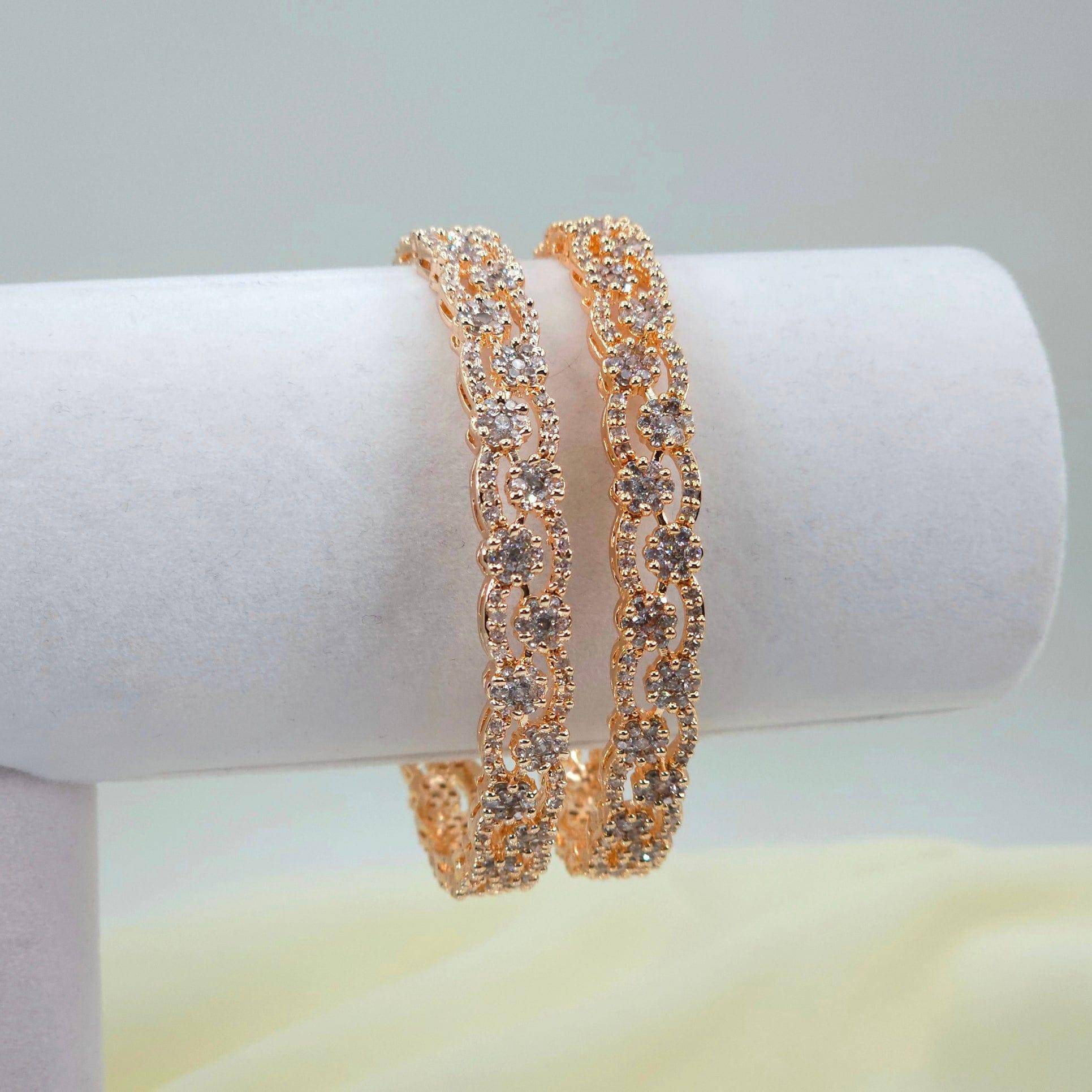 Pair of Rose Gold Bangles - Fancy Fab Jewels