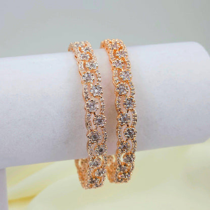 Pair of Rose Gold Bangles - Fancy Fab Jewels