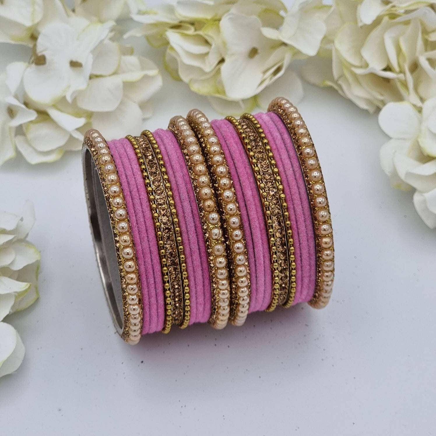 Velvet Bangle Set - Available in Many Colours - Fancy Fab Jewels