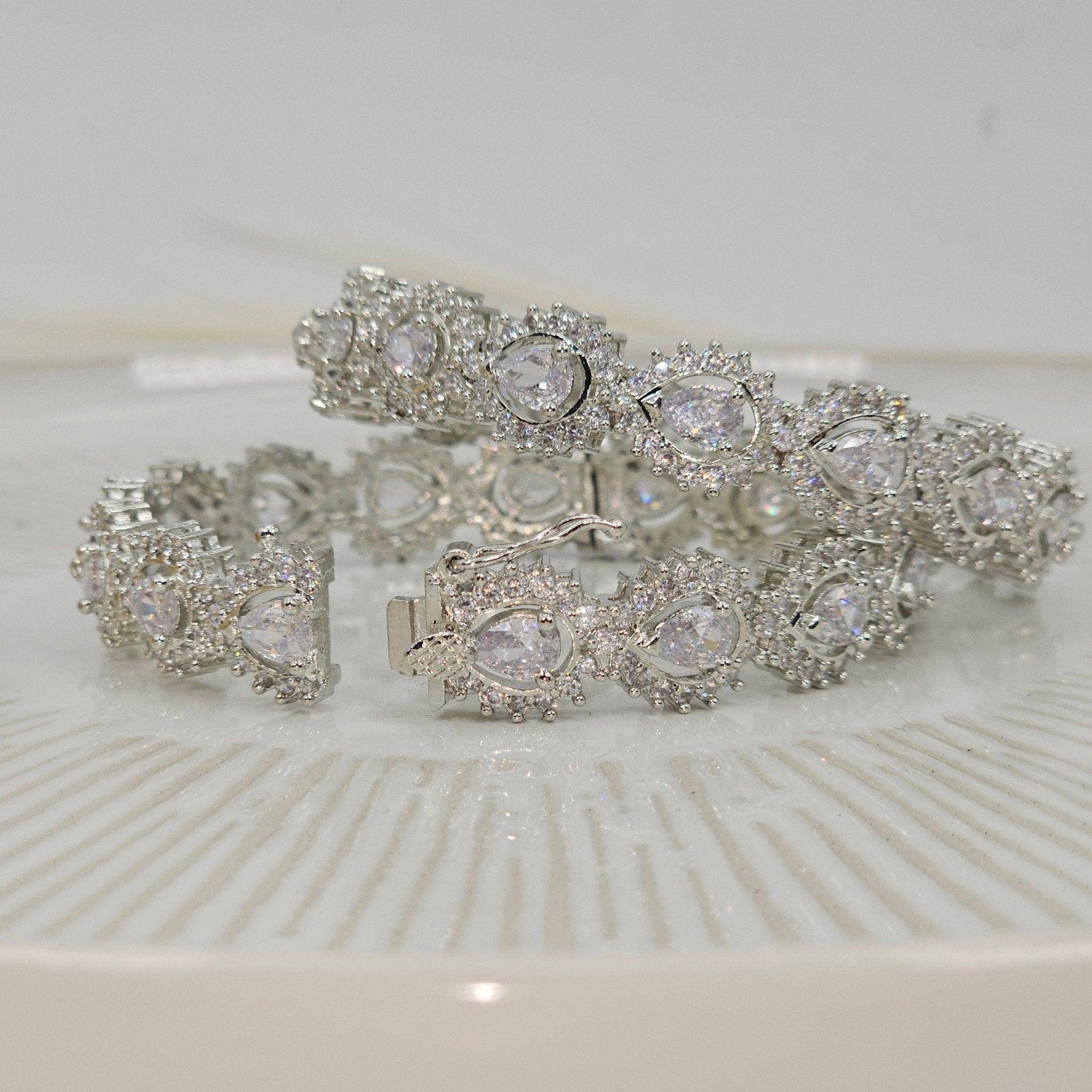 American Diamond Openable Bangles - Fancy Fab Jewels