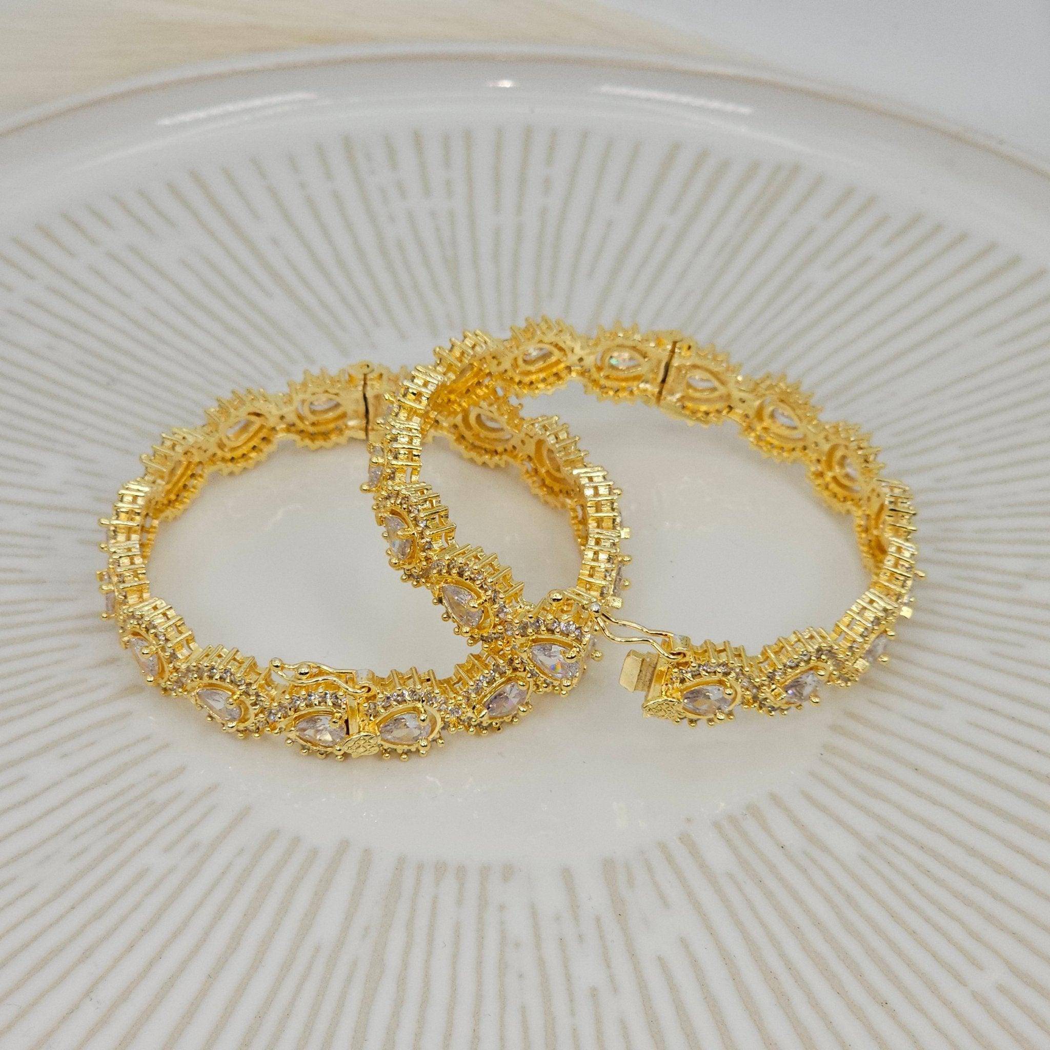 American Diamond Openable Bangles - Fancy Fab Jewels