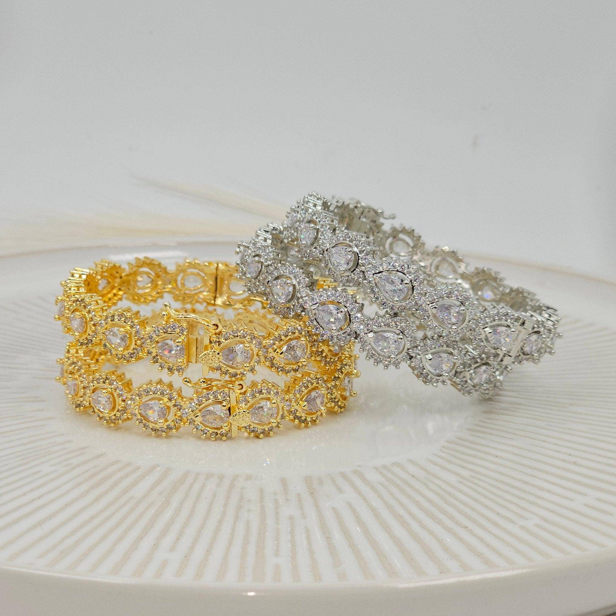 American Diamond Openable Bangles - Fancy Fab Jewels