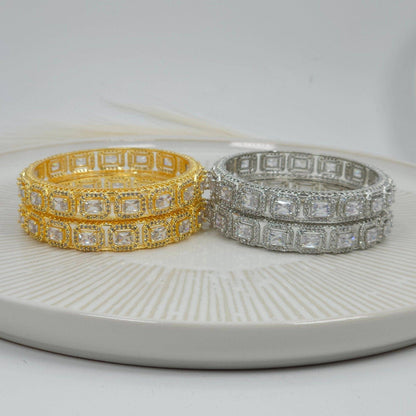 American Diamond Silver Bangles - Fancy Fab Jewels