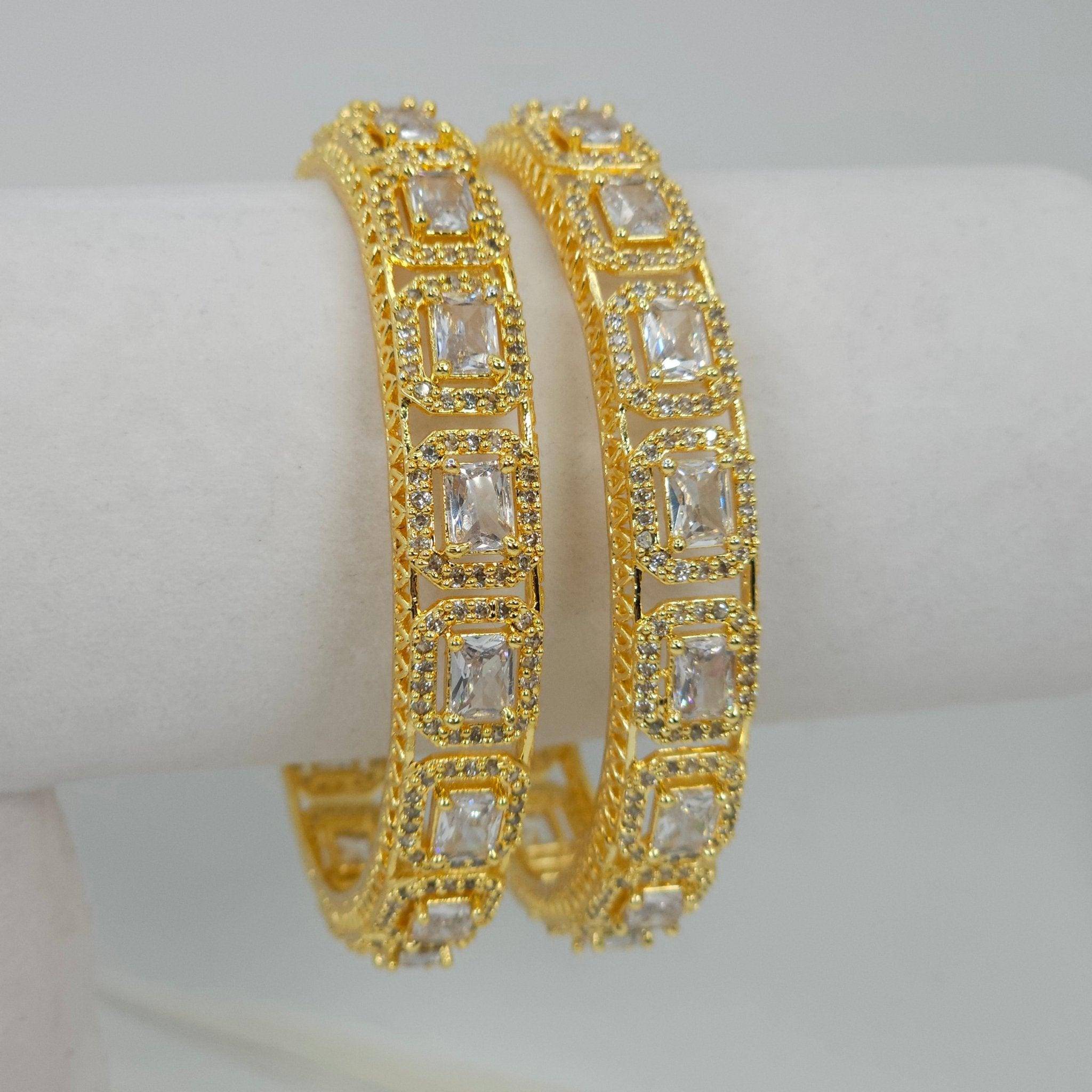 American Diamond Silver Bangles - Fancy Fab Jewels