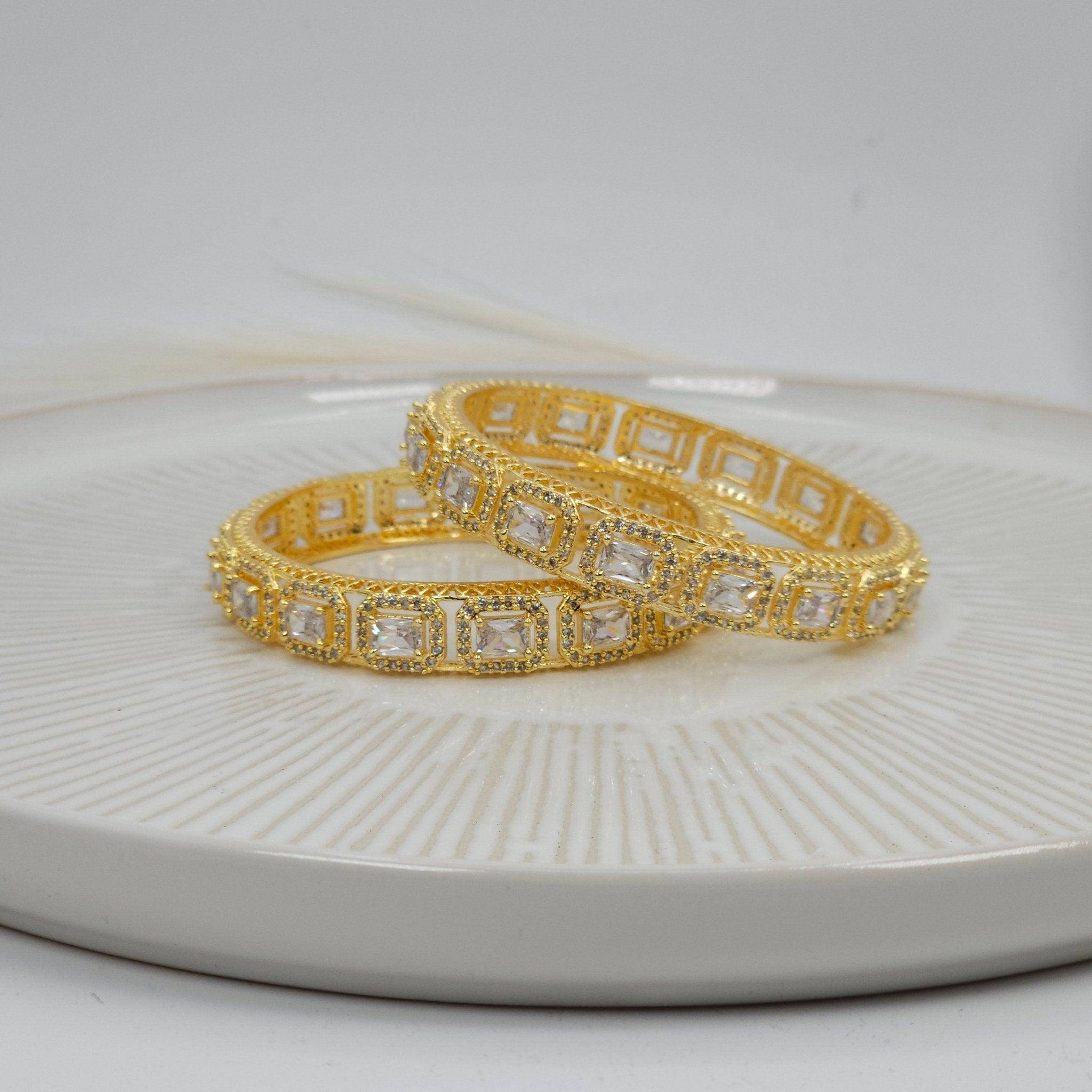 American Diamond Silver Bangles - Fancy Fab Jewels