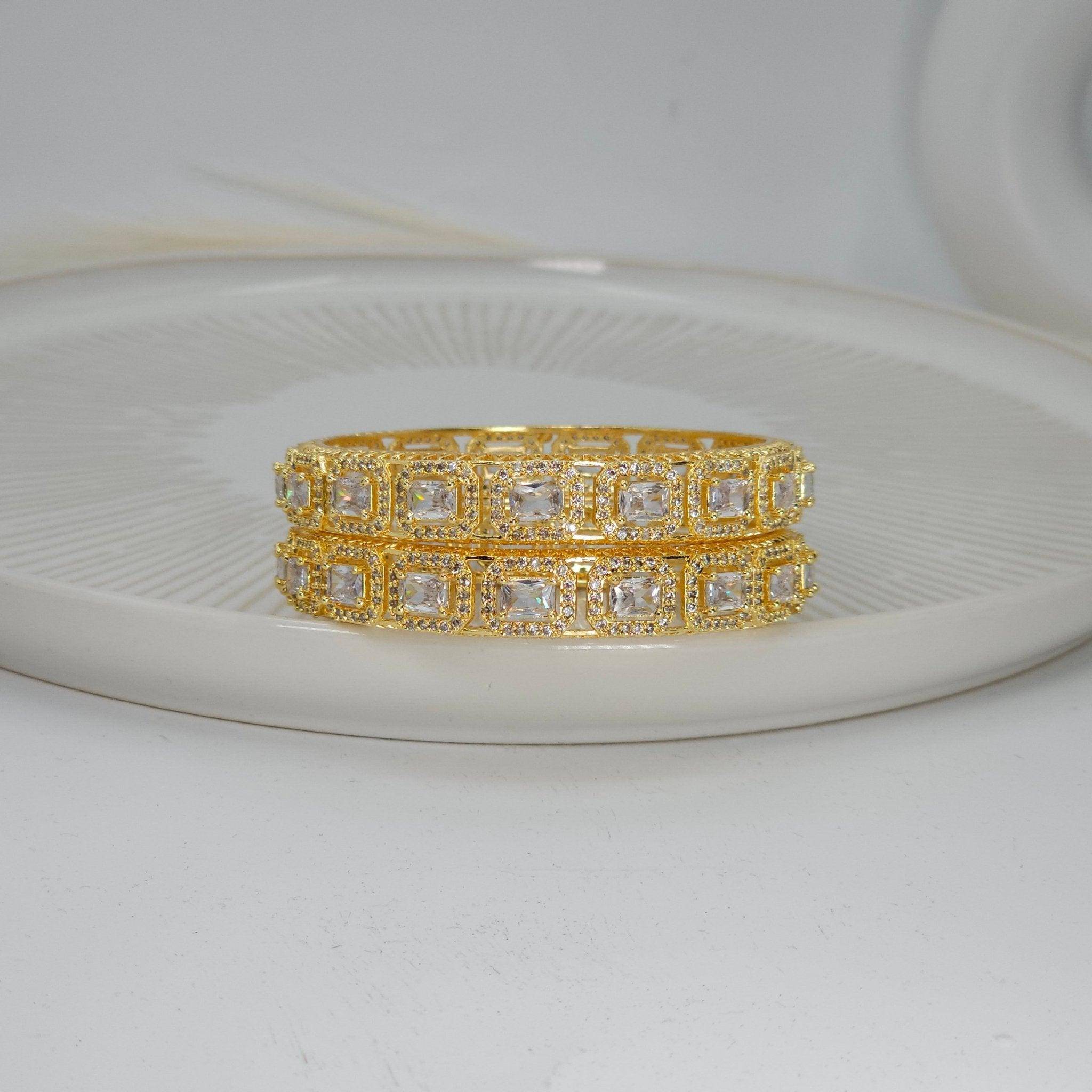 American Diamond Silver Bangles - Fancy Fab Jewels