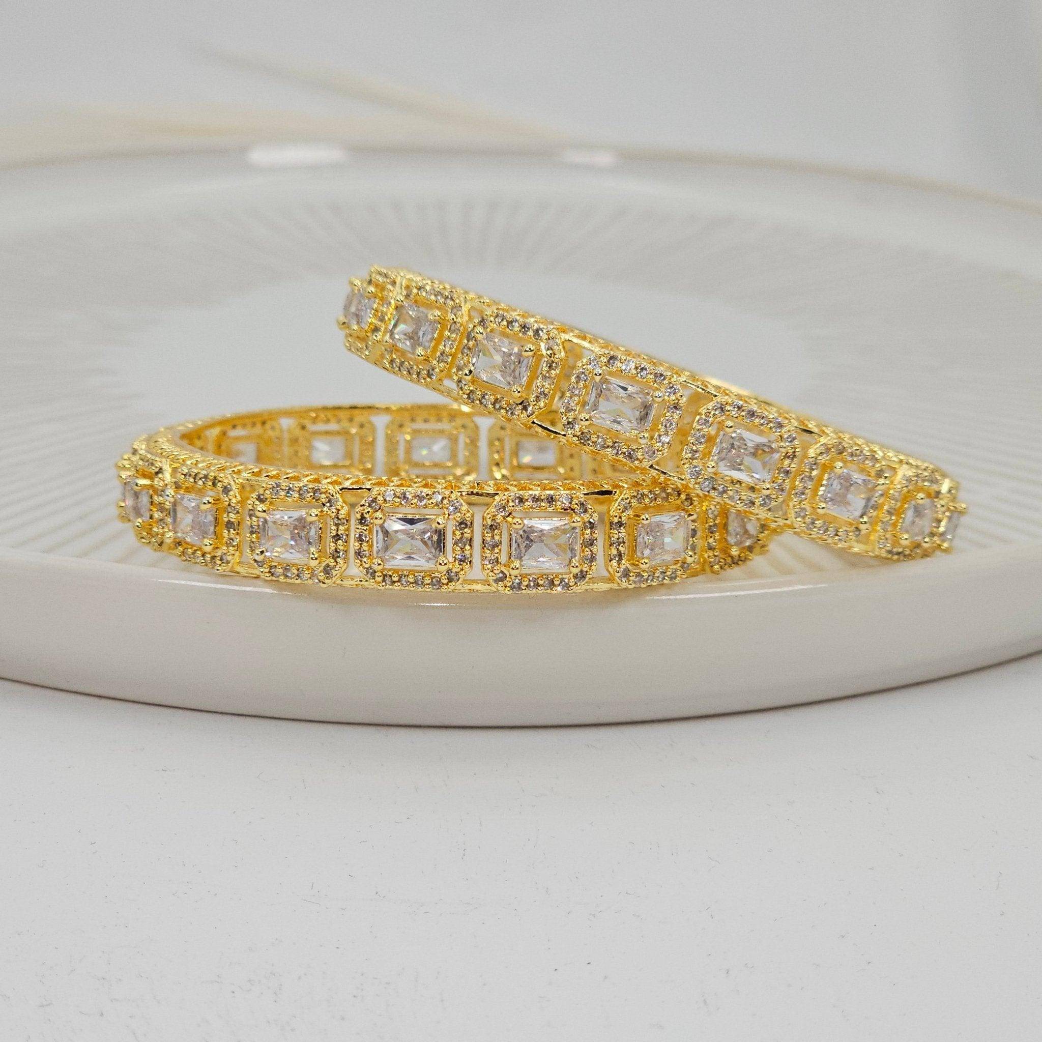 American Diamond Silver Bangles - Fancy Fab Jewels