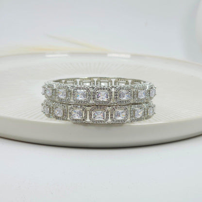 American Diamond Silver Bangles - Fancy Fab Jewels