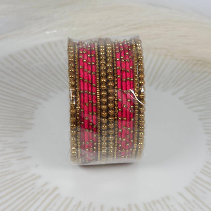 16 pcs Thread Bangle Set - Available in Many Colours - Fancy Fab Jewels