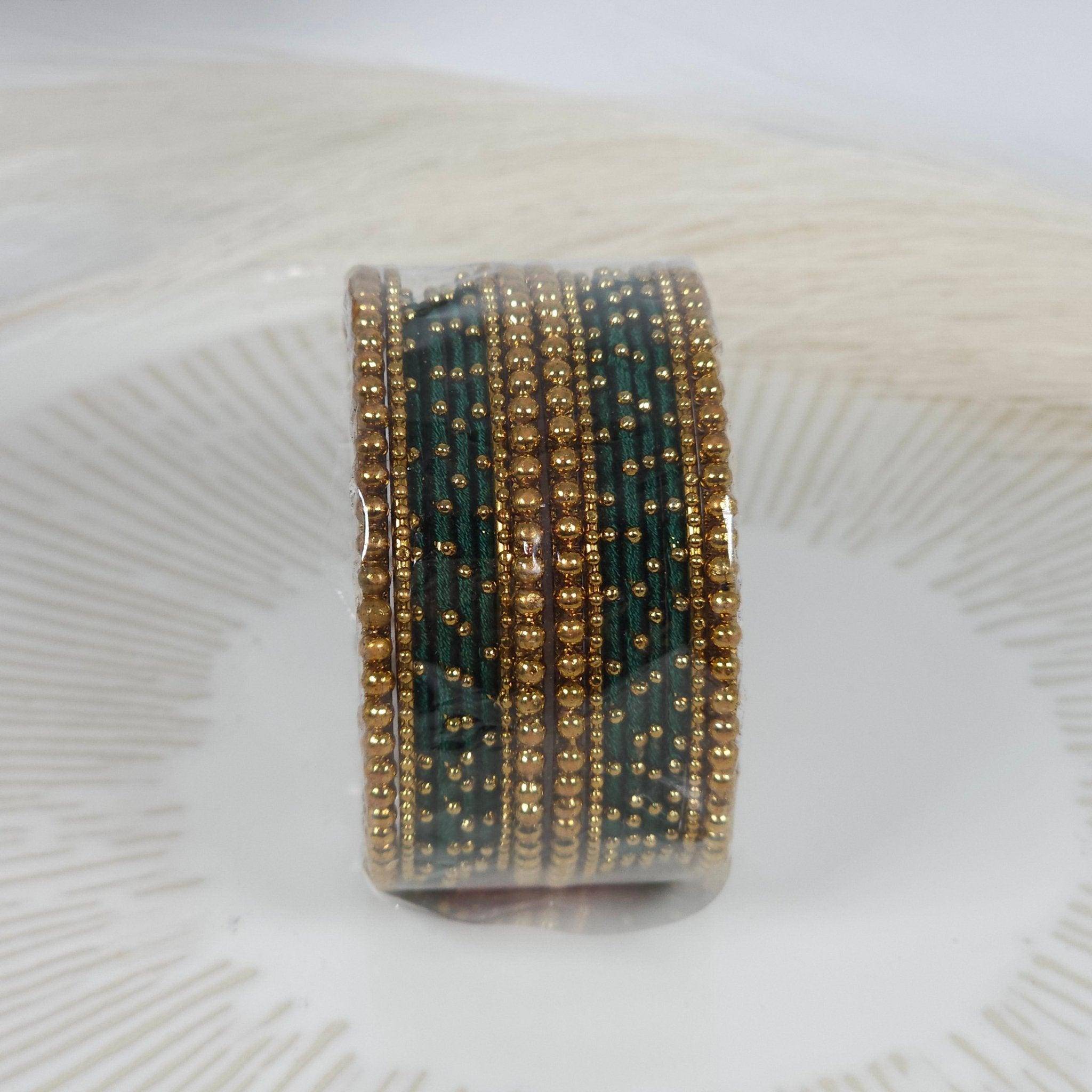 16 pcs Thread Bangle Set - Available in Many Colours - Fancy Fab Jewels