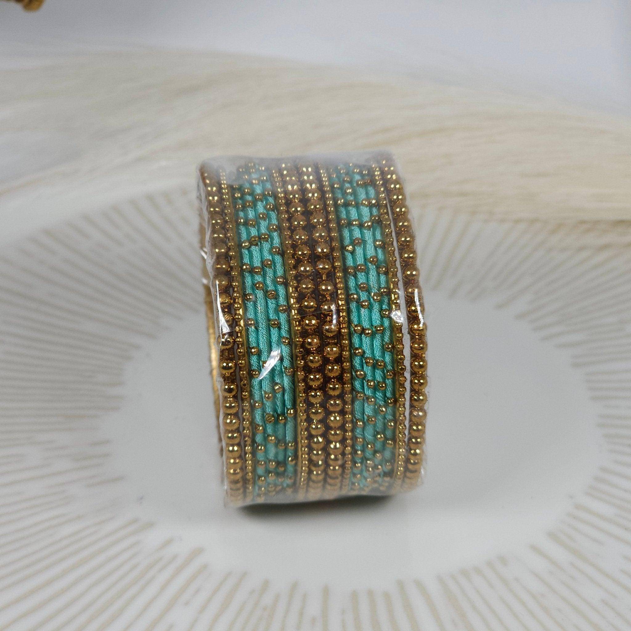 16 pcs Thread Bangle Set - Available in Many Colours - Fancy Fab Jewels