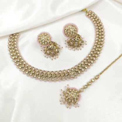 Alia Choker Necklace Set - In Six Colours - Fancy Fab Jewels