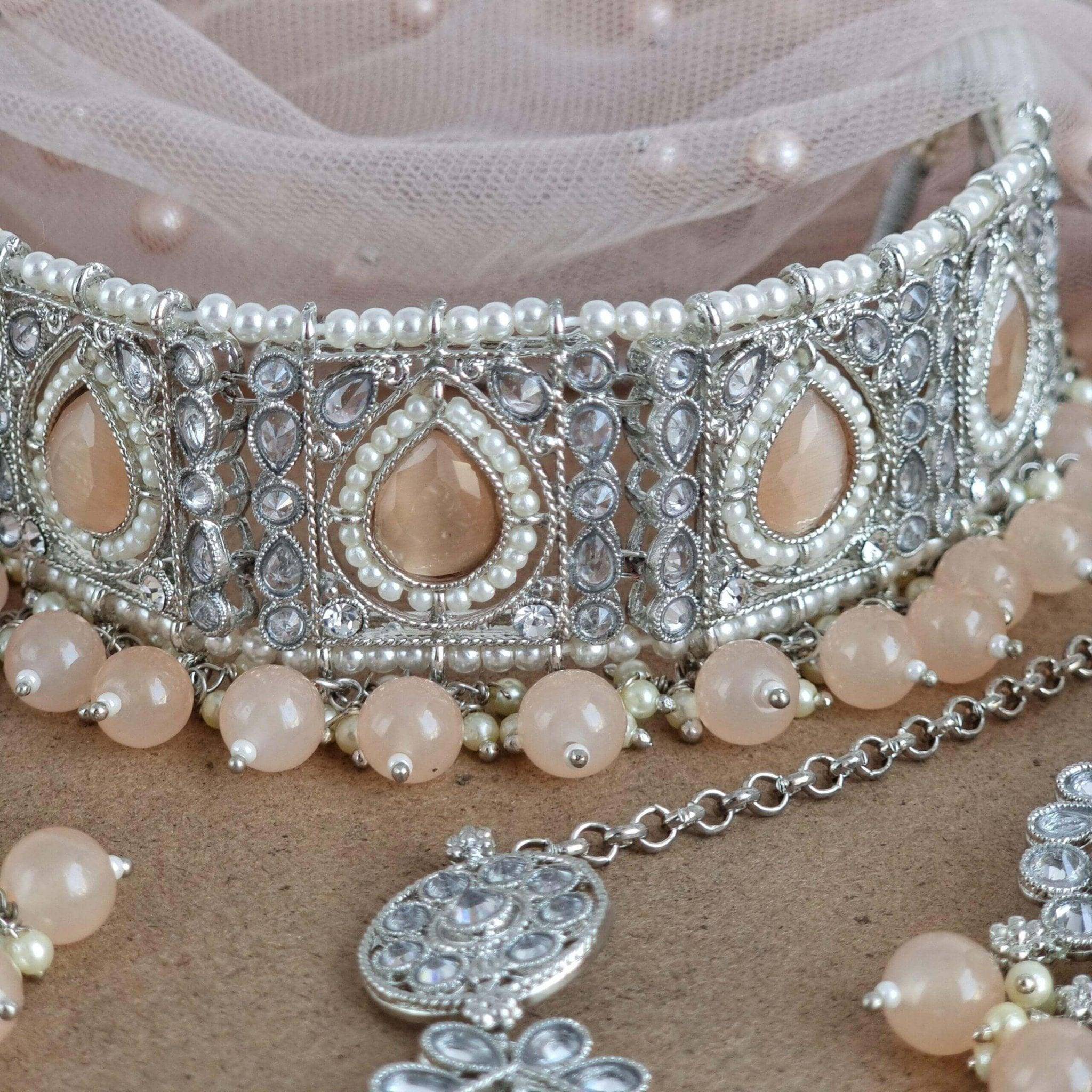 ANAYA Peach Silver Choker - Fancy Fab Jewels