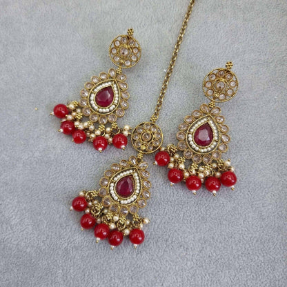 Anaya Red Choker Set - Fancy Fab Jewels