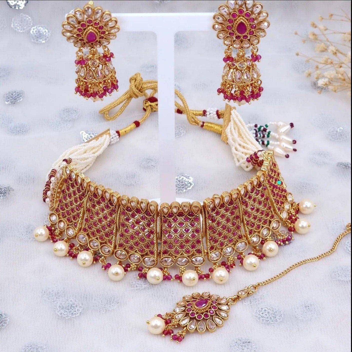 Antique Gold Polki Choker Set - Fancy Fab Jewels