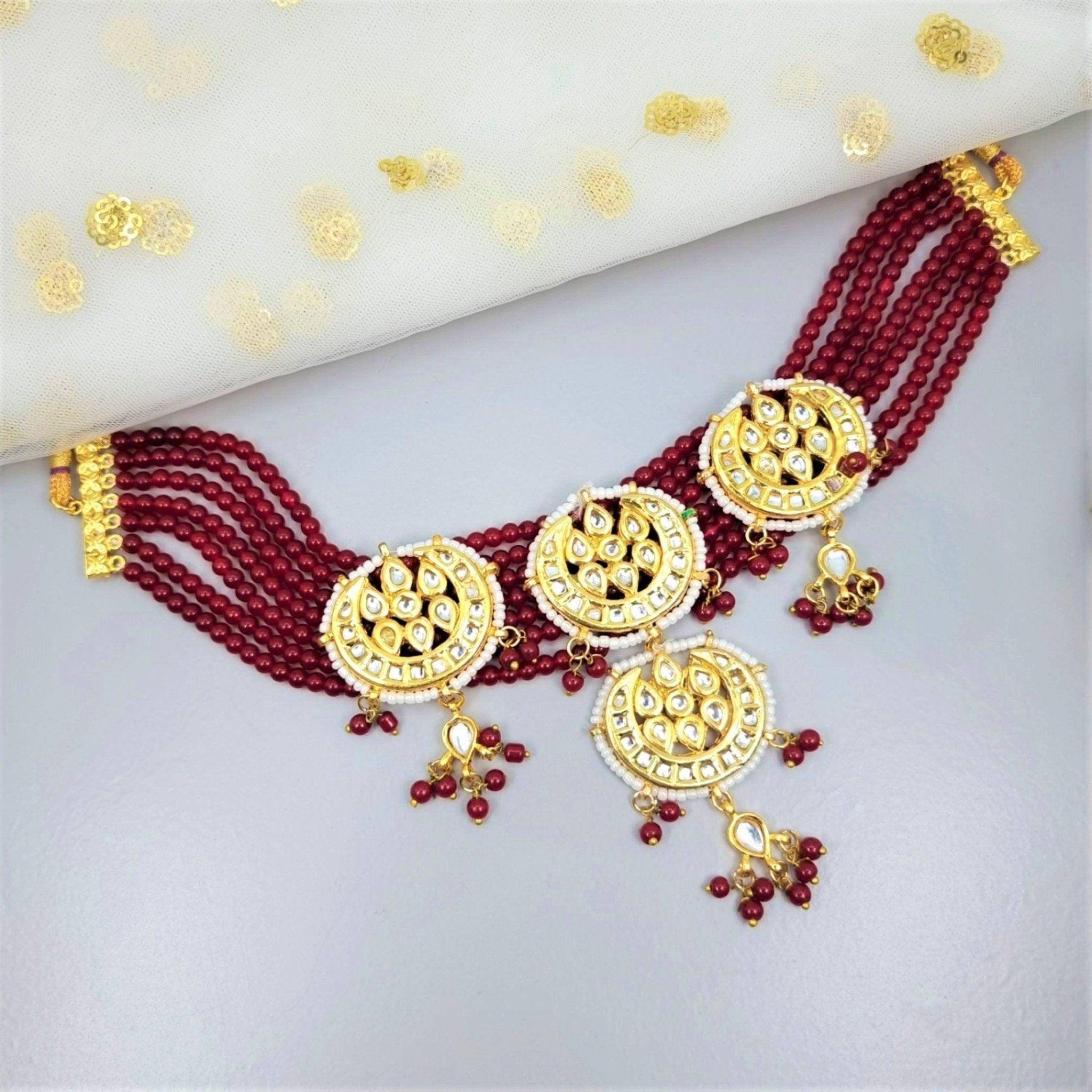 Arwa Kundan Choker Necklace Set - Fancy Fab Jewels