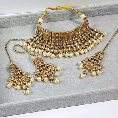 Mahjabin - Polki Bridal Choker Set - Fancy Fab Jewels