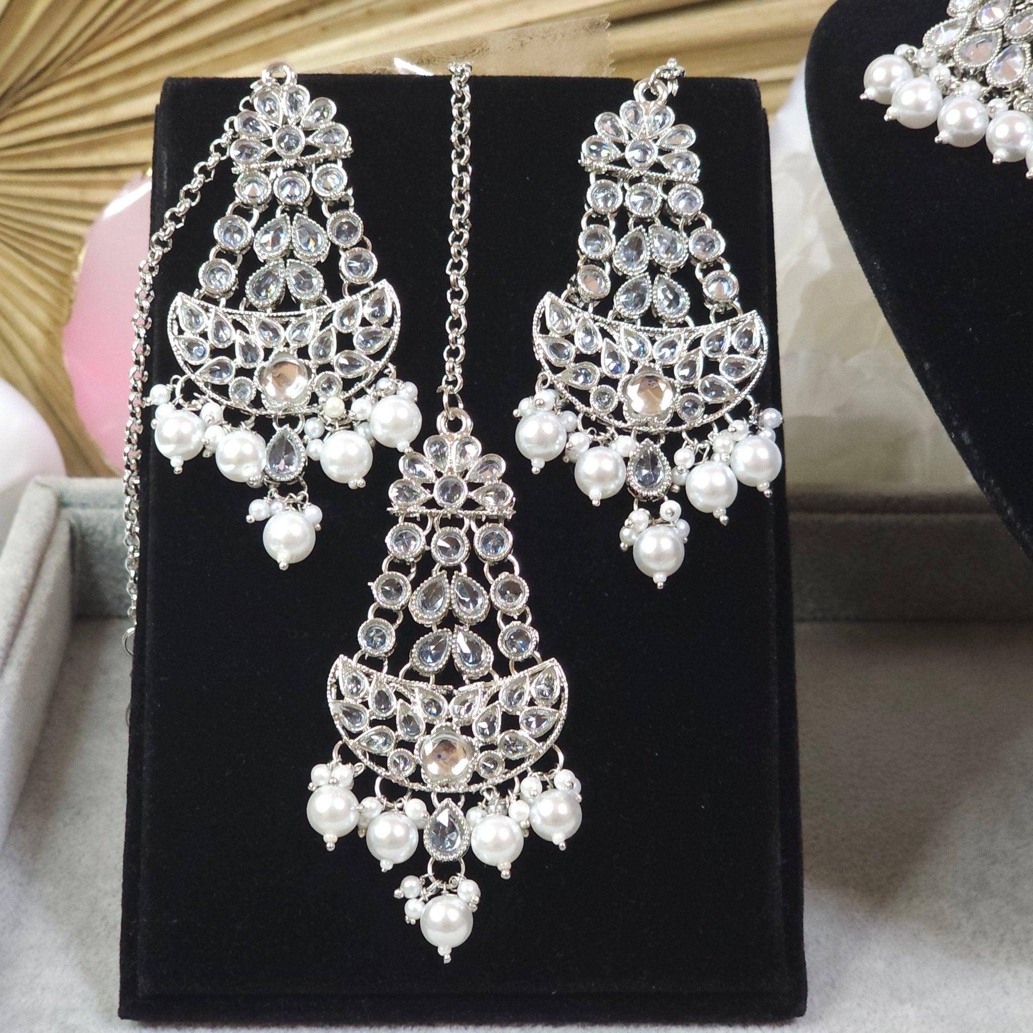 Mahjabin - Silver Polki Bridal Choker Set - Fancy Fab Jewels