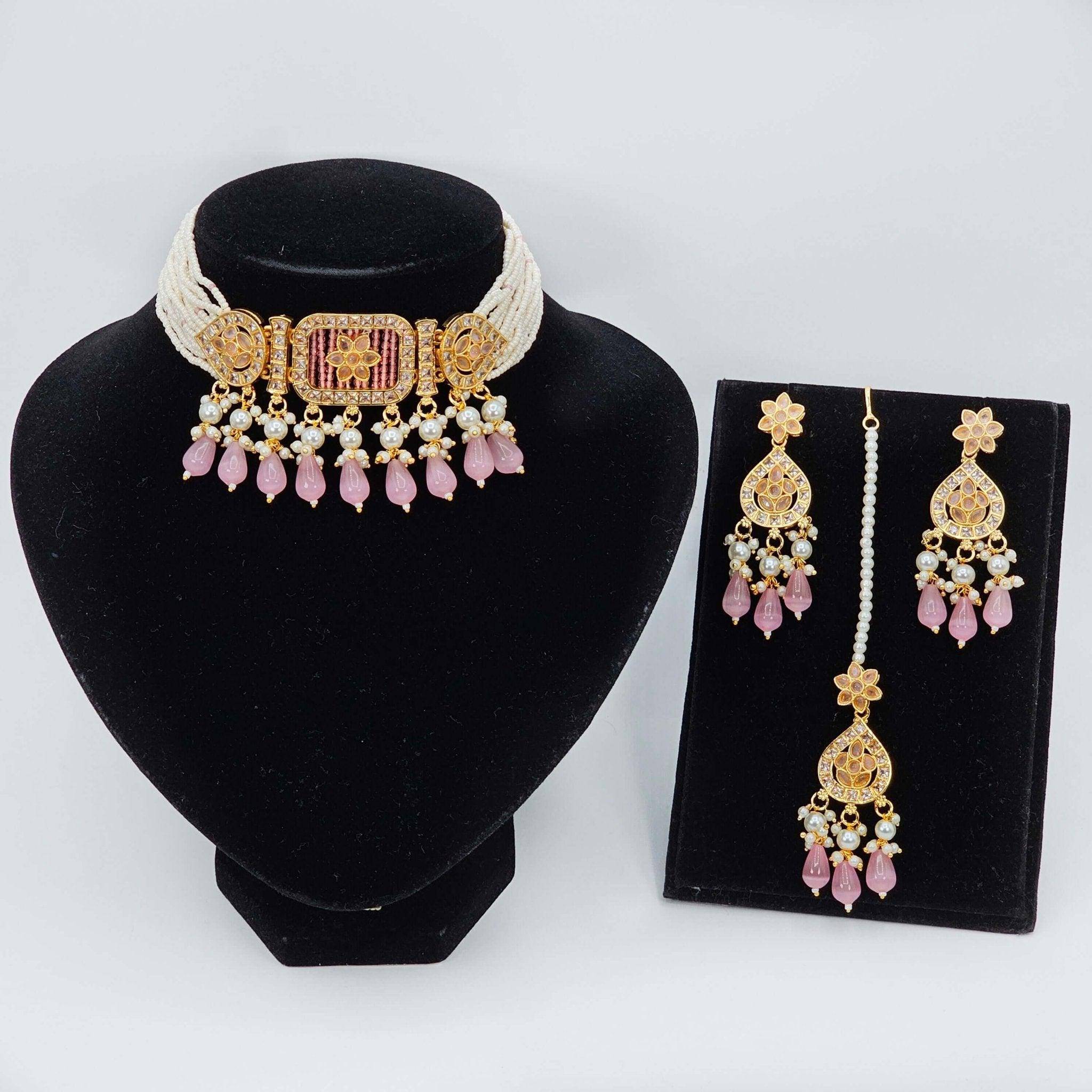 Aditi Choker Necklace Set - Fancy Fab Jewels