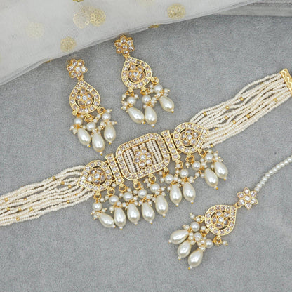 Aditi Choker Necklace Set - Fancy Fab Jewels