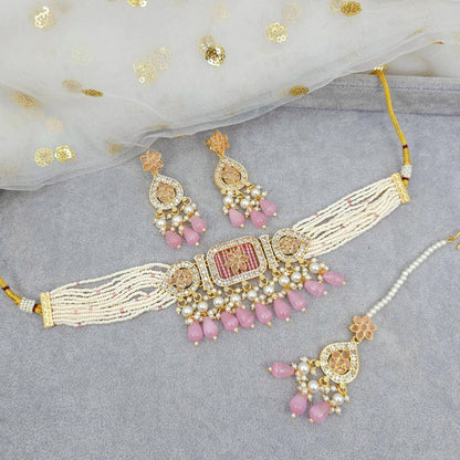 Aditi Choker Necklace Set - Fancy Fab Jewels