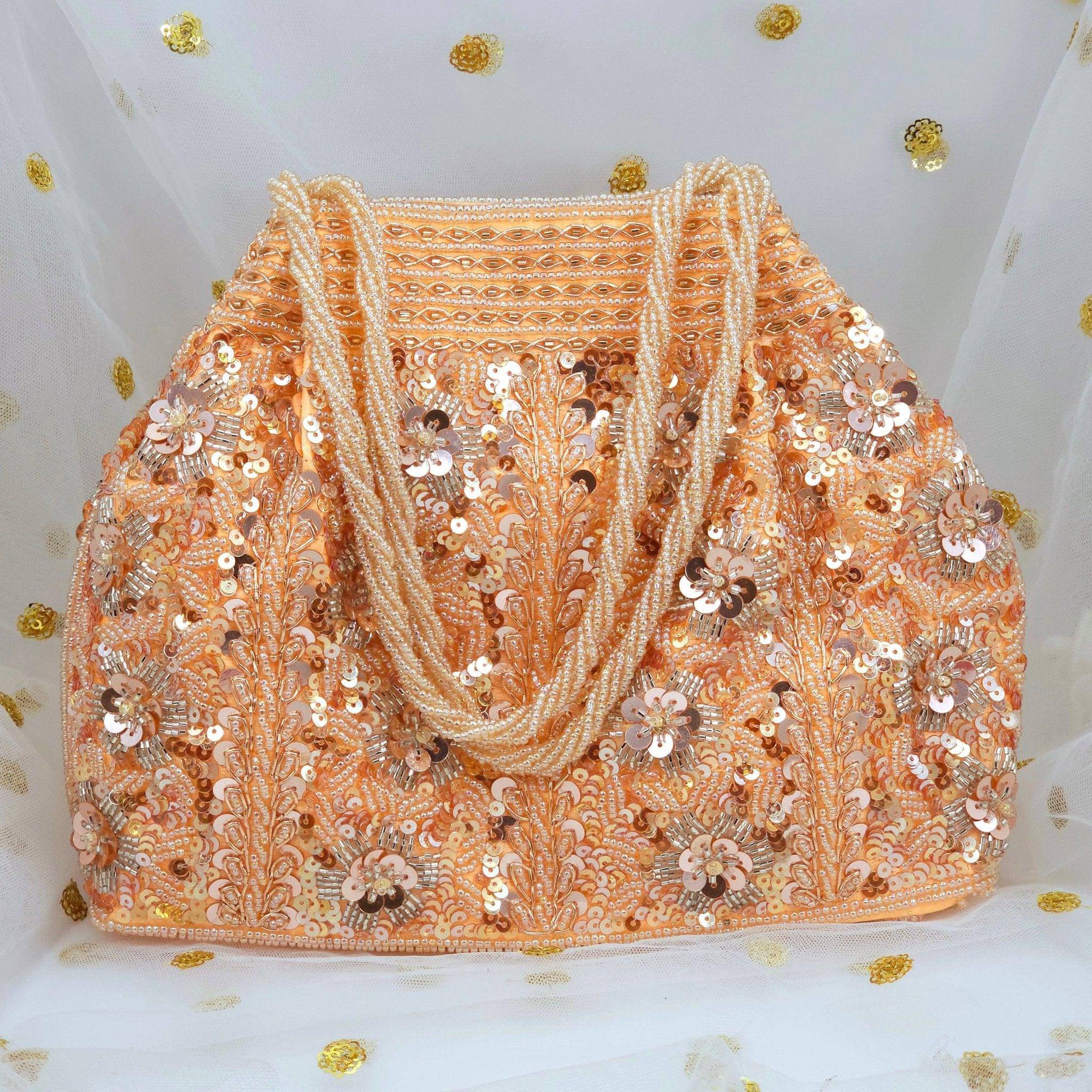 Aurum Bridal Clutch Bag - Rose Gold - Fancy Fab Jewels