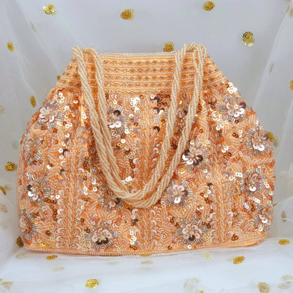 Aurum Bridal Clutch Bag - Rose Gold - Fancy Fab Jewels