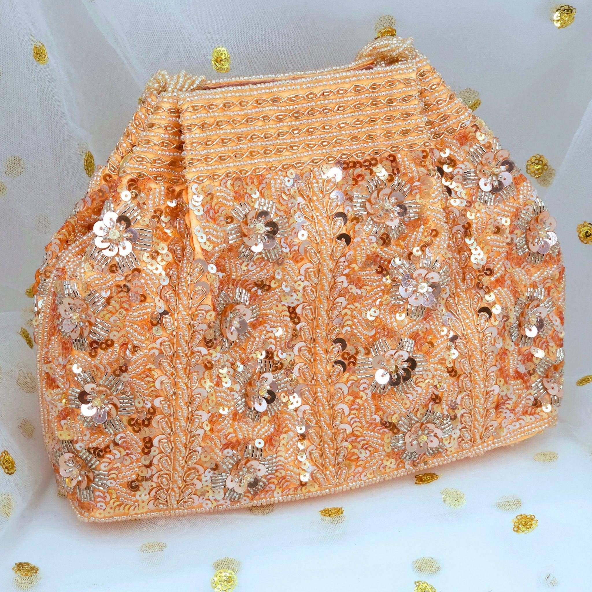 Aurum Bridal Clutch Bag - Rose Gold - Fancy Fab Jewels