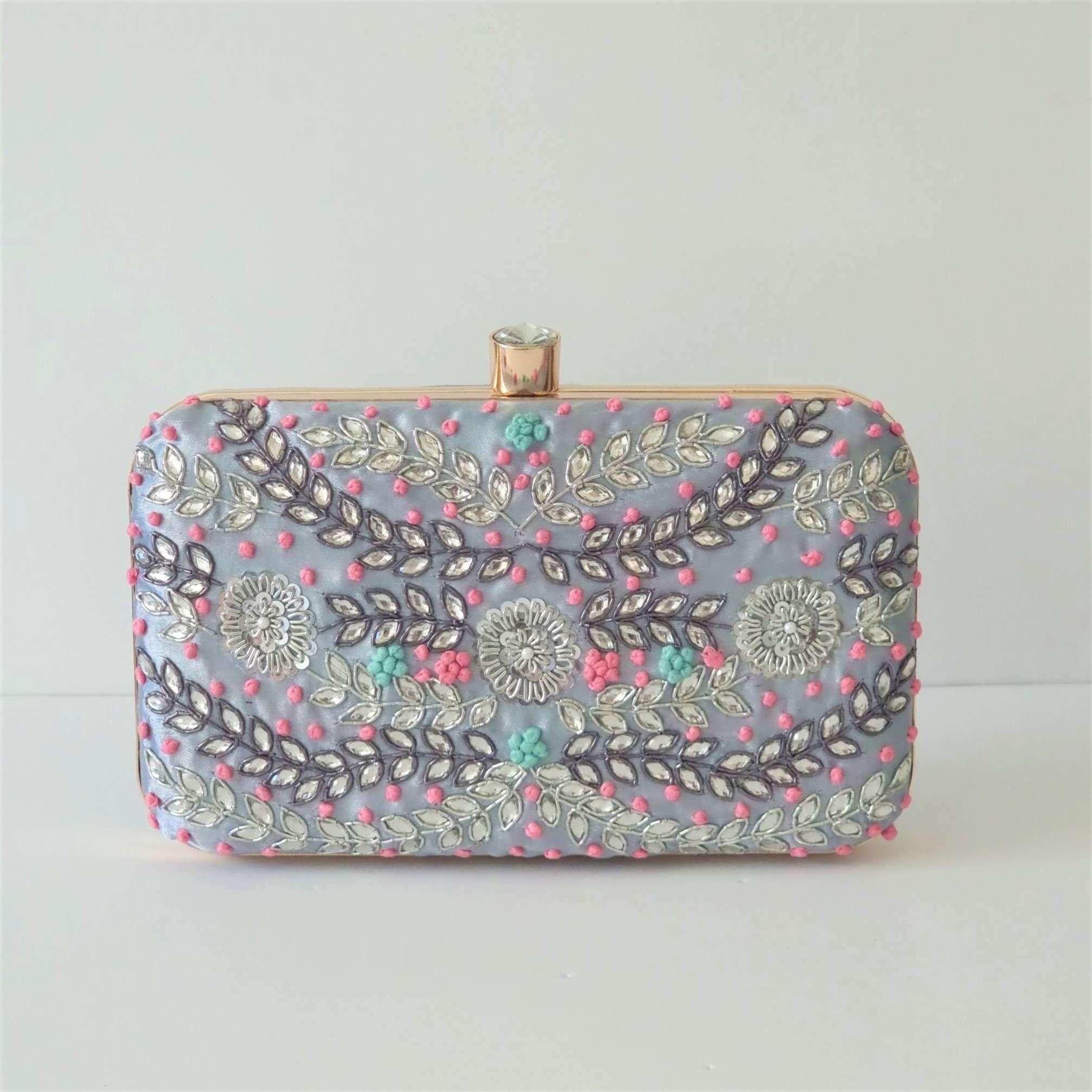 Grey Sahiba Bridal Clutch - Fancy Fab Jewels