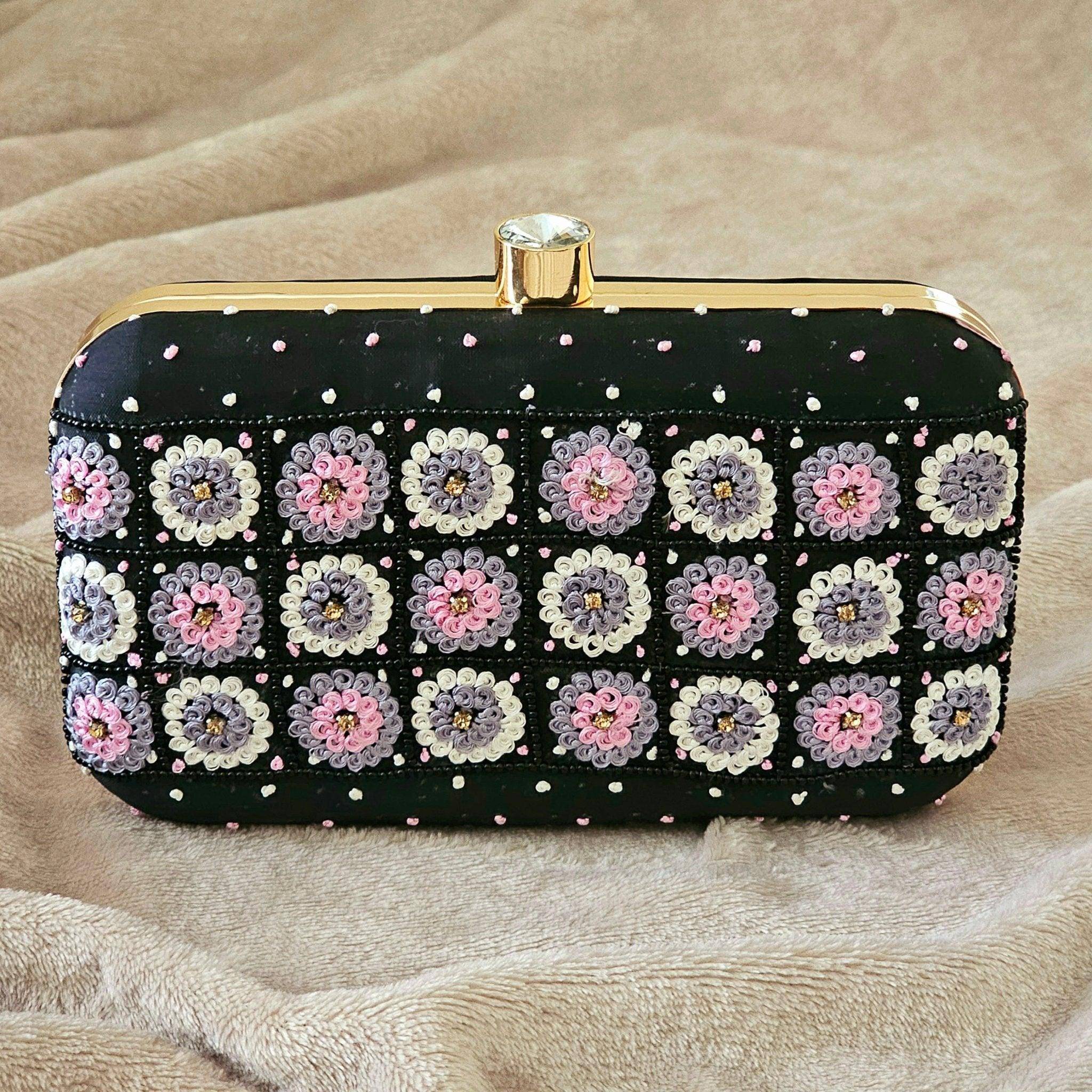 IRMA Phulkari Clutch Bag Black - Fancy Fab Jewels