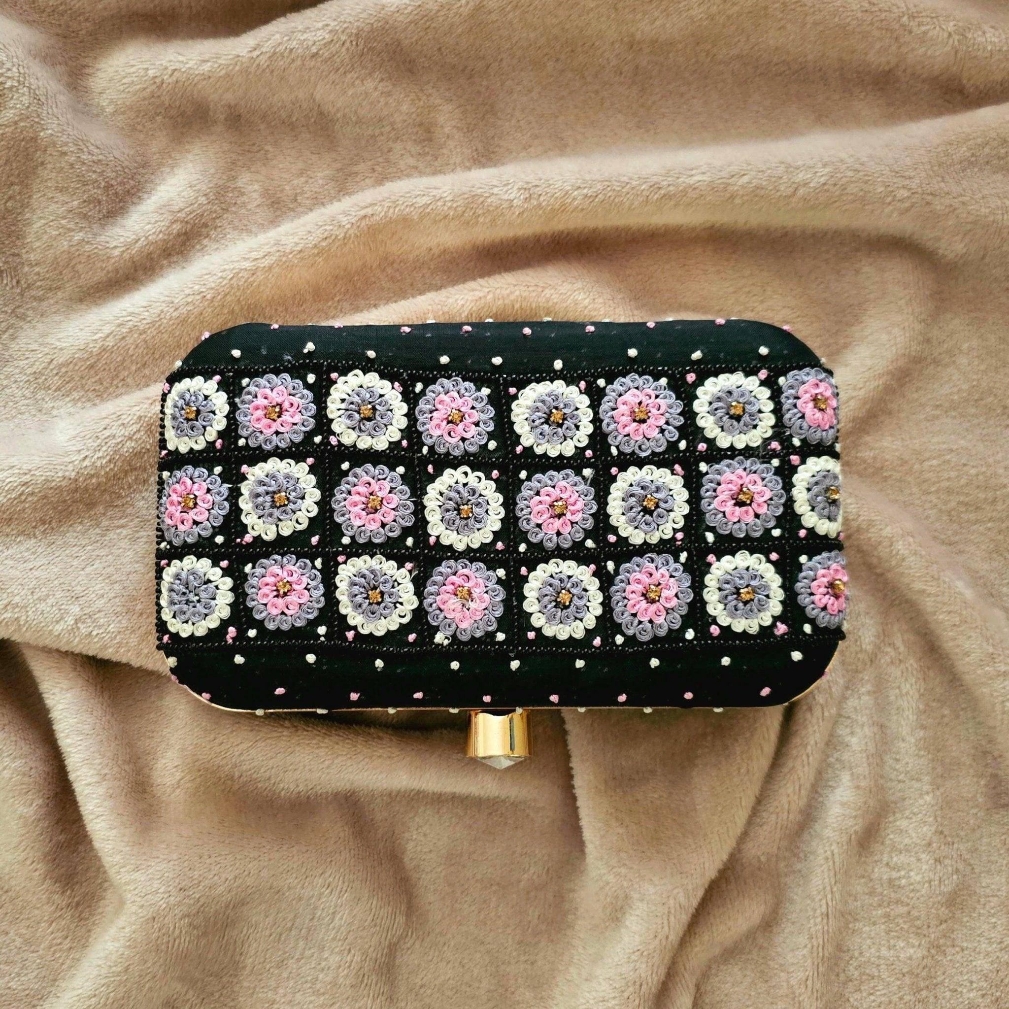 IRMA Phulkari Clutch Bag Black - Fancy Fab Jewels