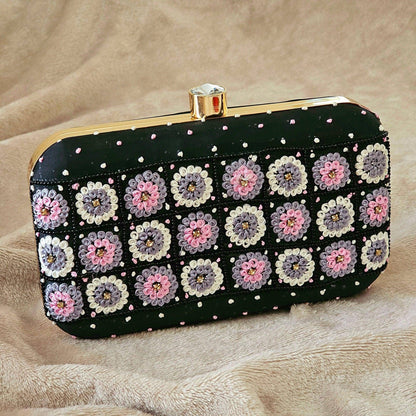 IRMA Phulkari Clutch Bag Black - Fancy Fab Jewels