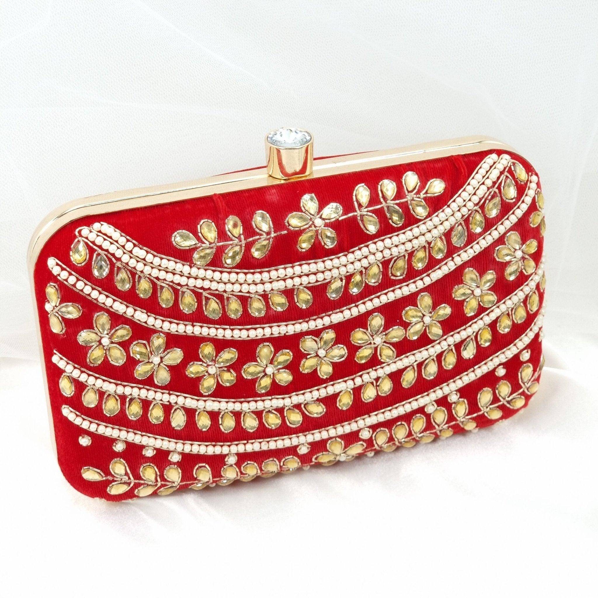 Red Gold Sahiba Bridal Clutch - Fancy Fab Jewels