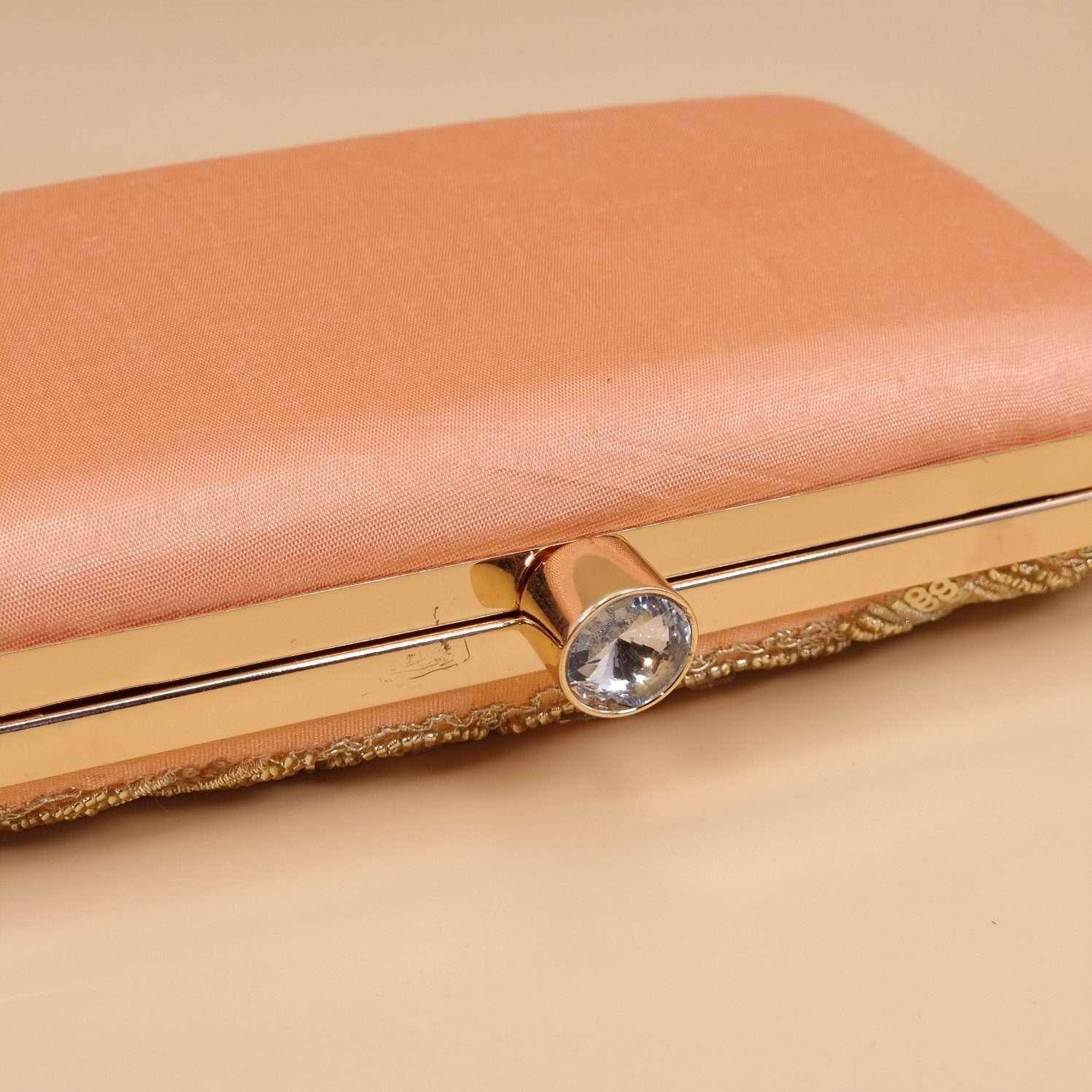 Rutba Bridal Clutch Peach - Fancy Fab Jewels