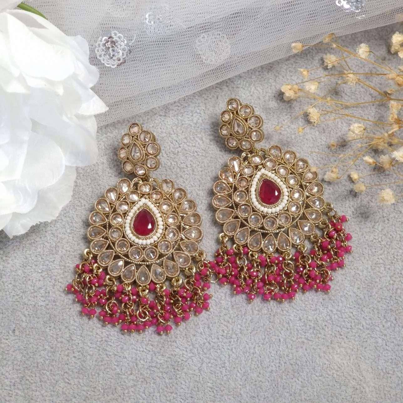 Navya Wedding Statement Earrings - Fancy Fab Jewels