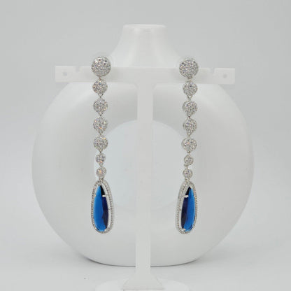 Shabana American Diamond long Earrings - Fancy Fab Jewels