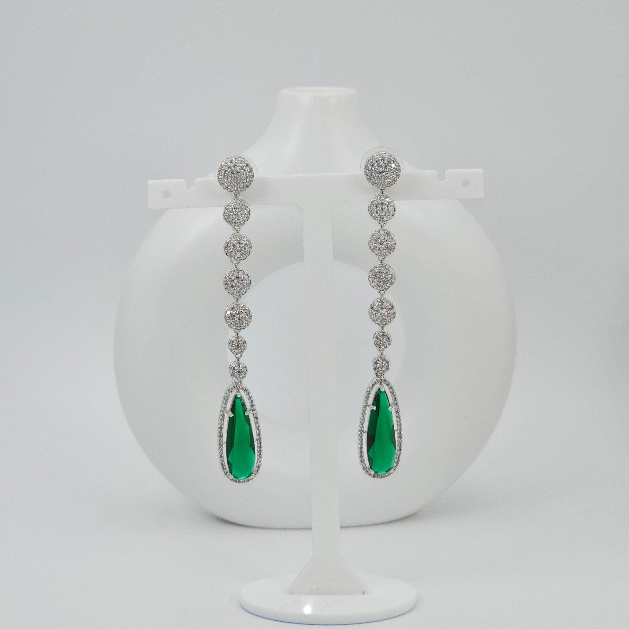 Shabana American Diamond long Earrings - Fancy Fab Jewels