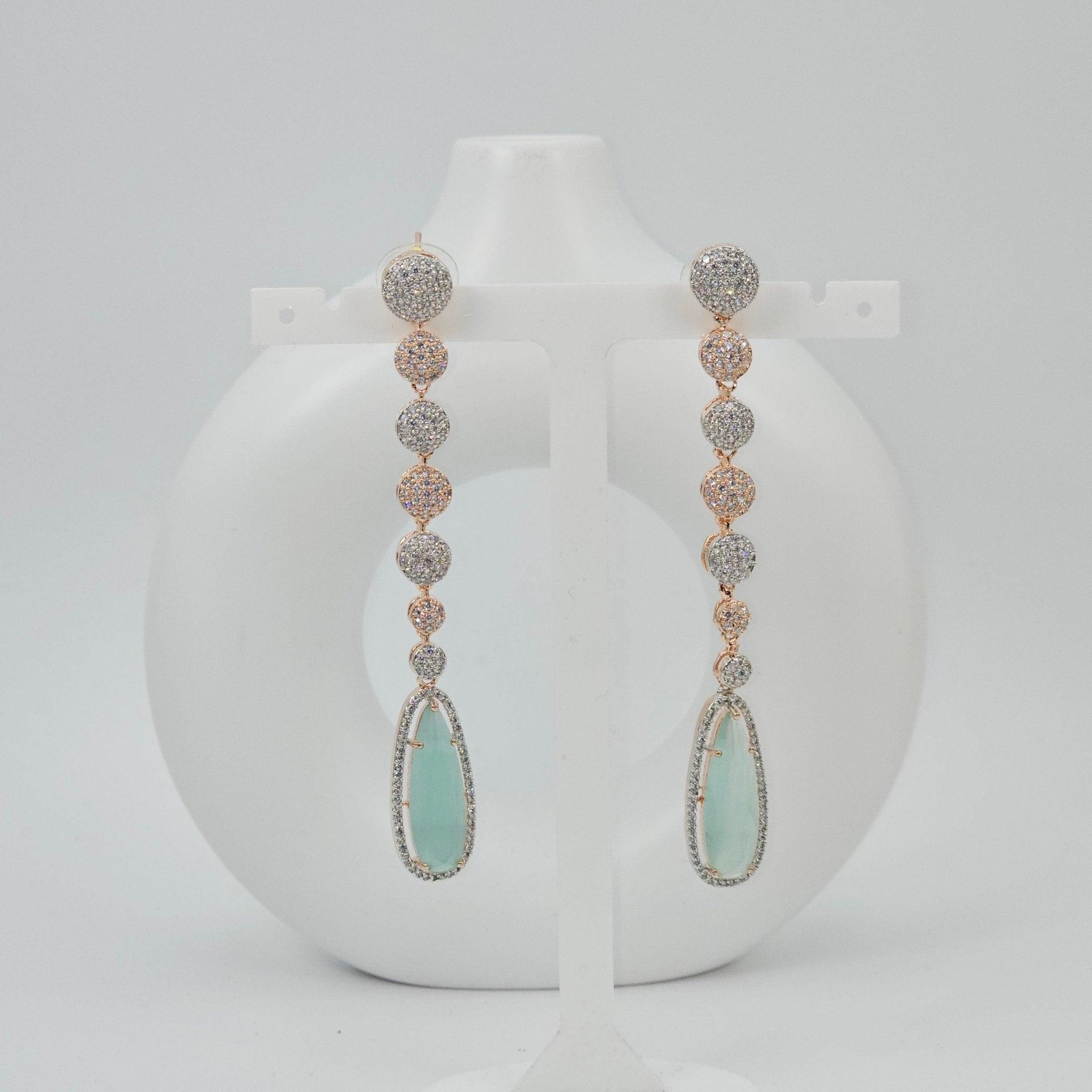 Shabana American Diamond long Earrings - Fancy Fab Jewels